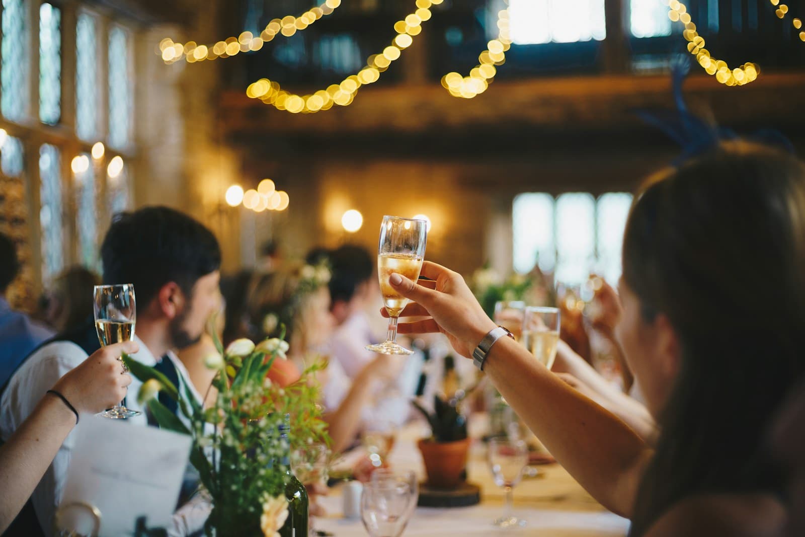 Guests celebrating together at a party